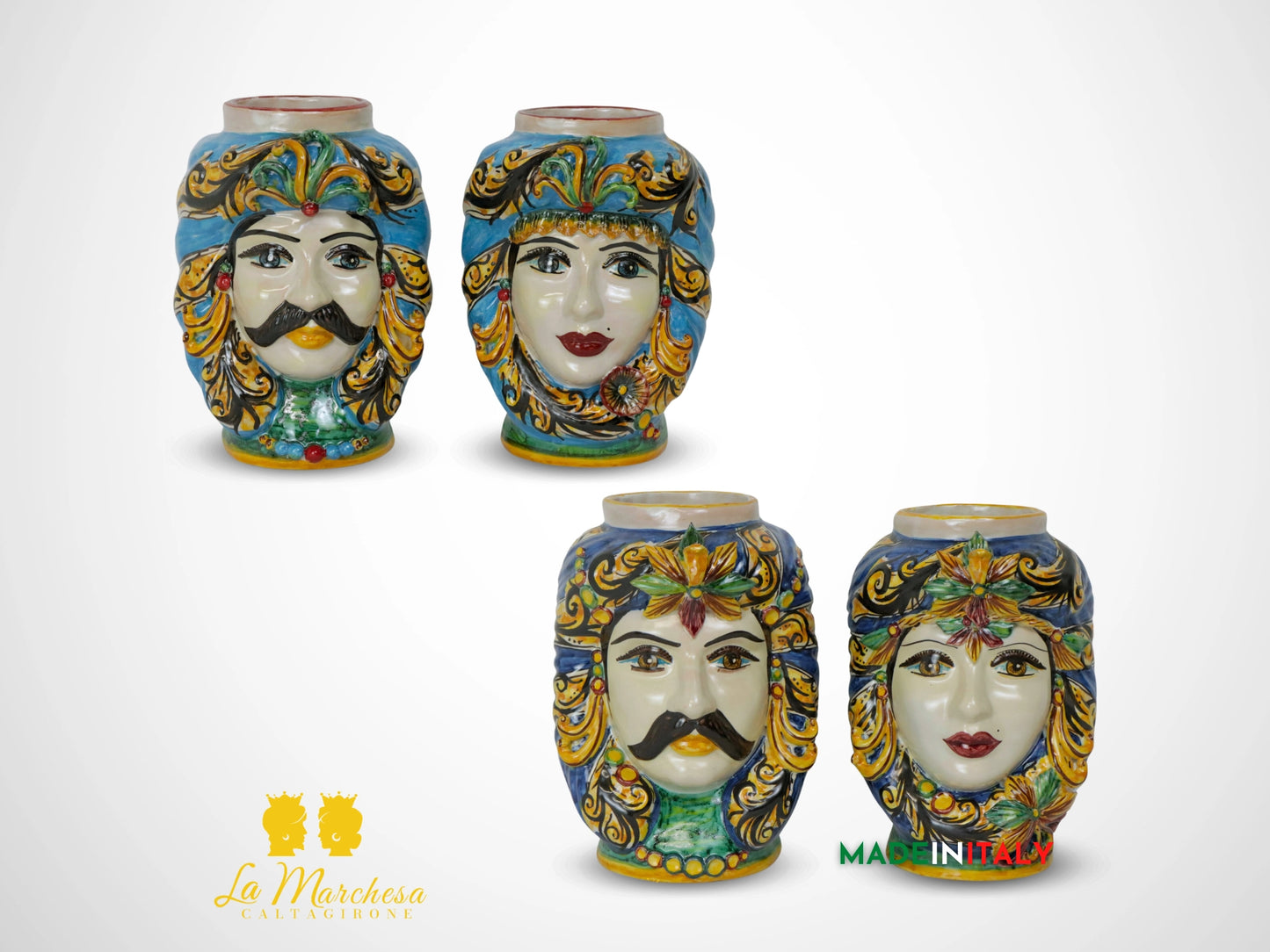 Teste di Moro Taormina in Ceramica di Caltagirone Classiche - Vari Modelli