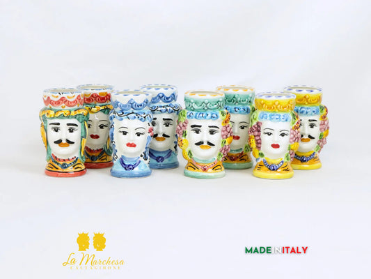 FINE SERIE - Teste di Moro in Ceramica di Caltagirone 12cm - Vari Modelli