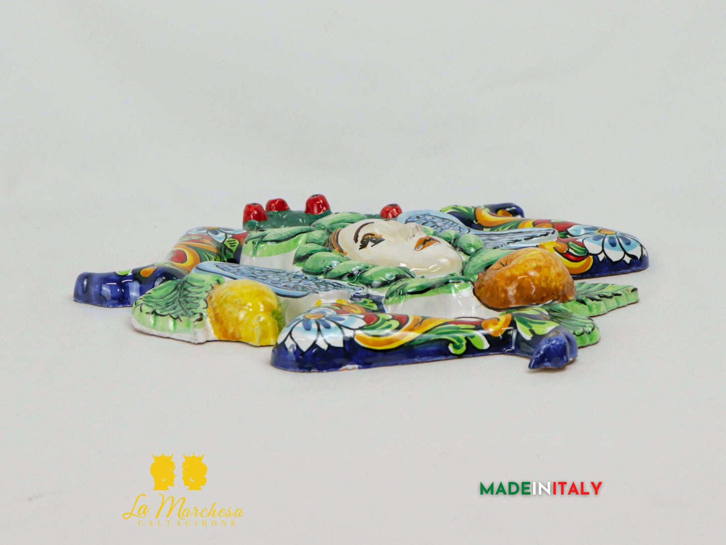 Trinacria Decorata in Ceramica di Caltagirone 33cm - Vari Modelli