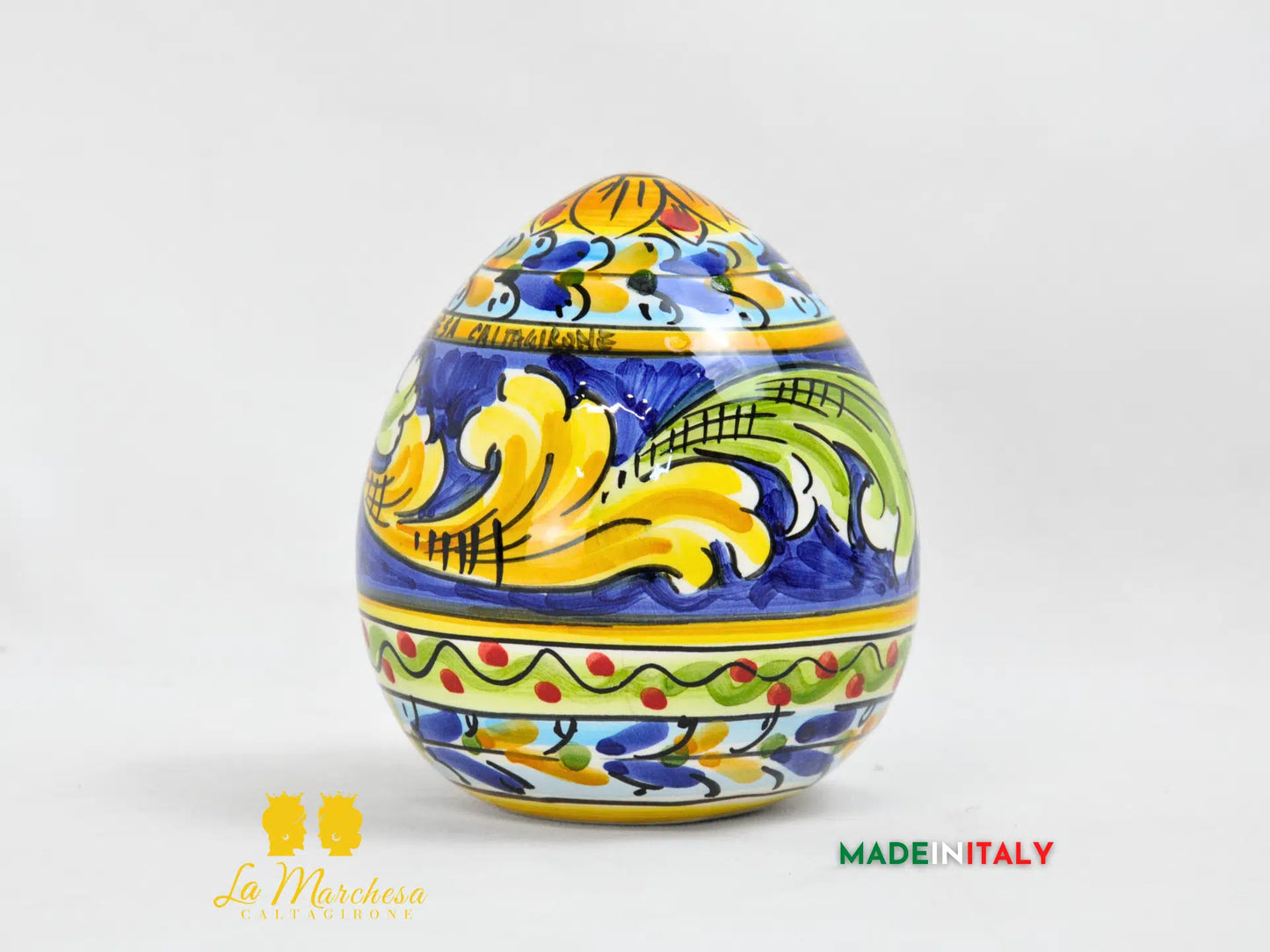Uovo decorato in Ceramica di Caltagirone 12cm - Vari decori