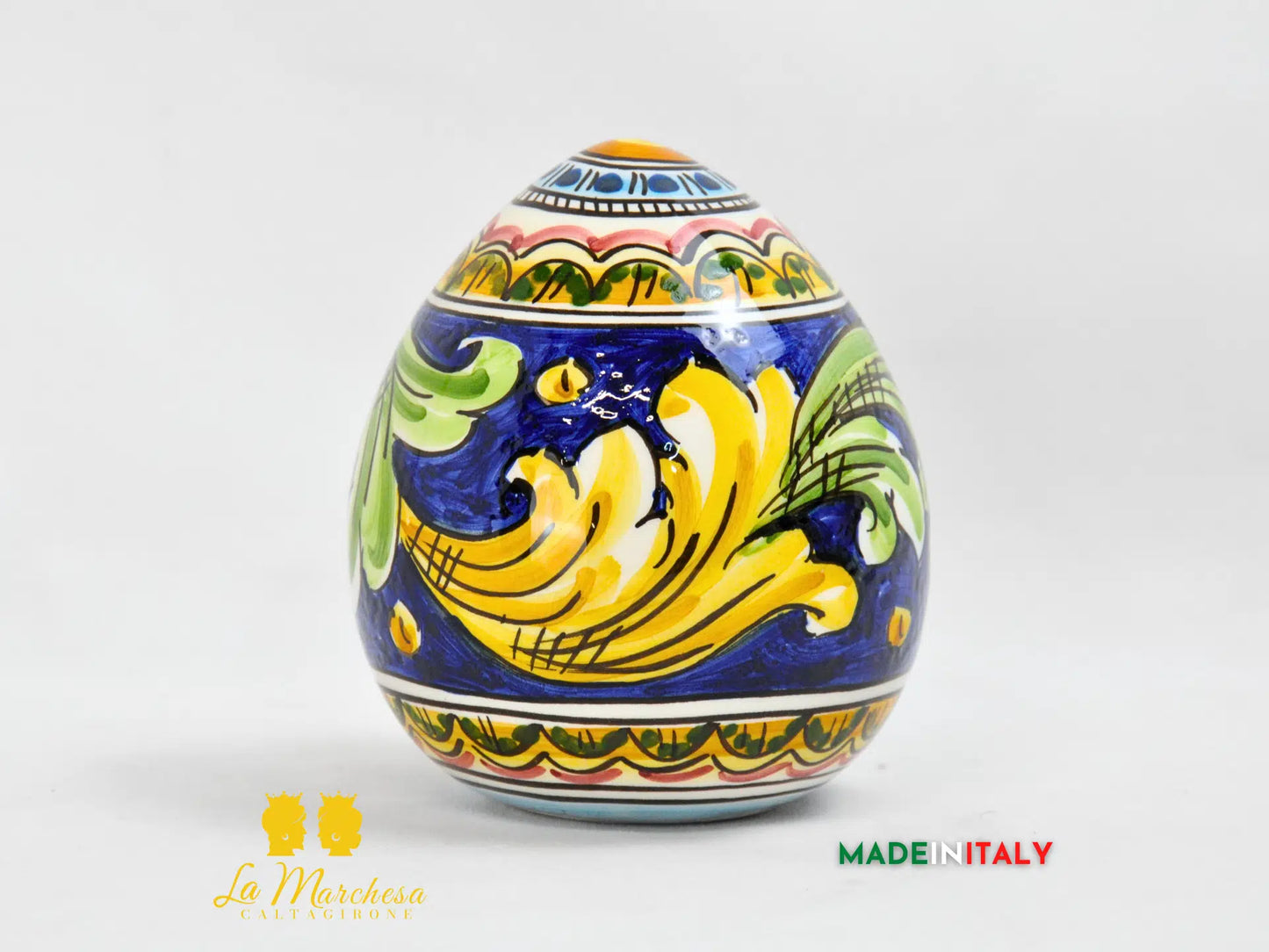 Uovo decorato in Ceramica di Caltagirone 12cm - Vari decori