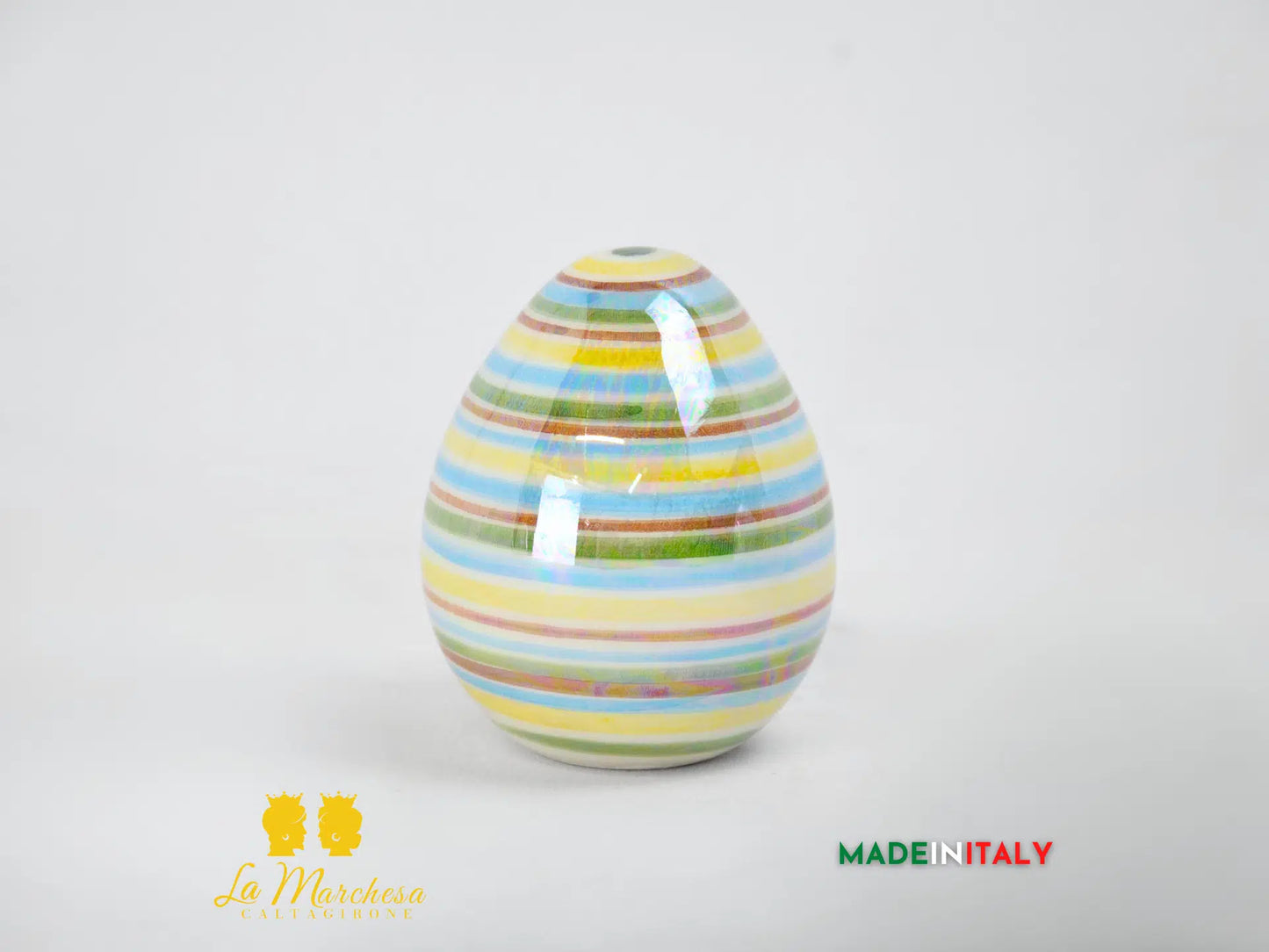Uovo Colorato Madreperla in Ceramica di Caltagirone - Vari Modelli