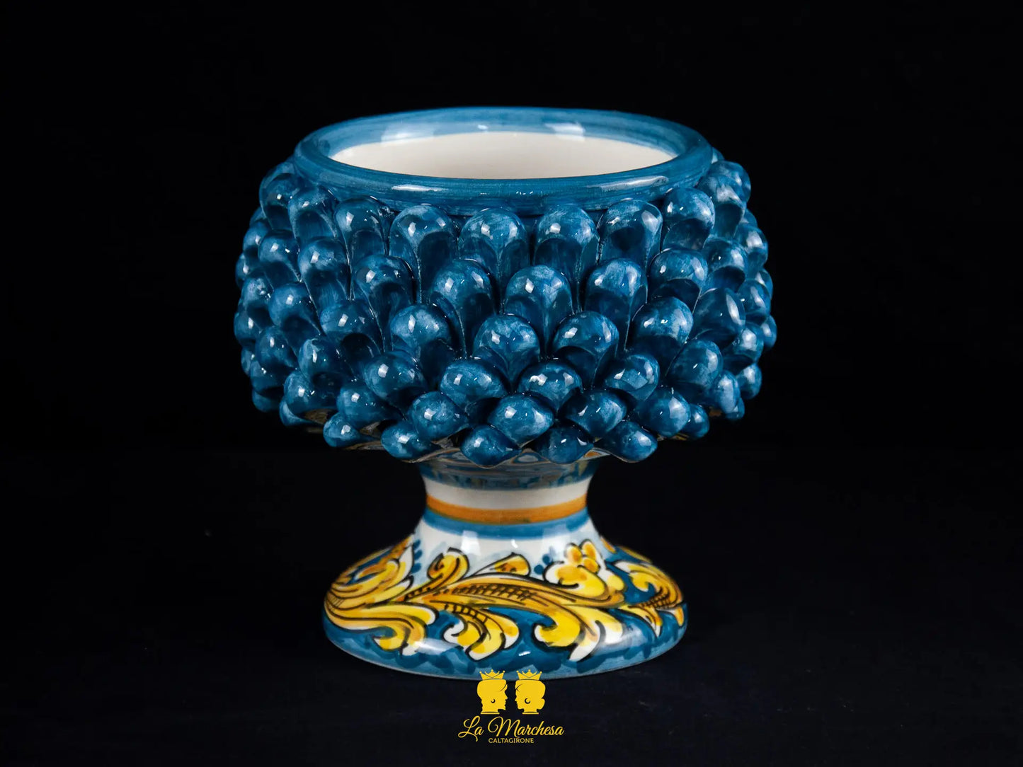 Portavaso Pigna Sicliana Ceramica di Caltagirone Artigianale cm16 - vari colori