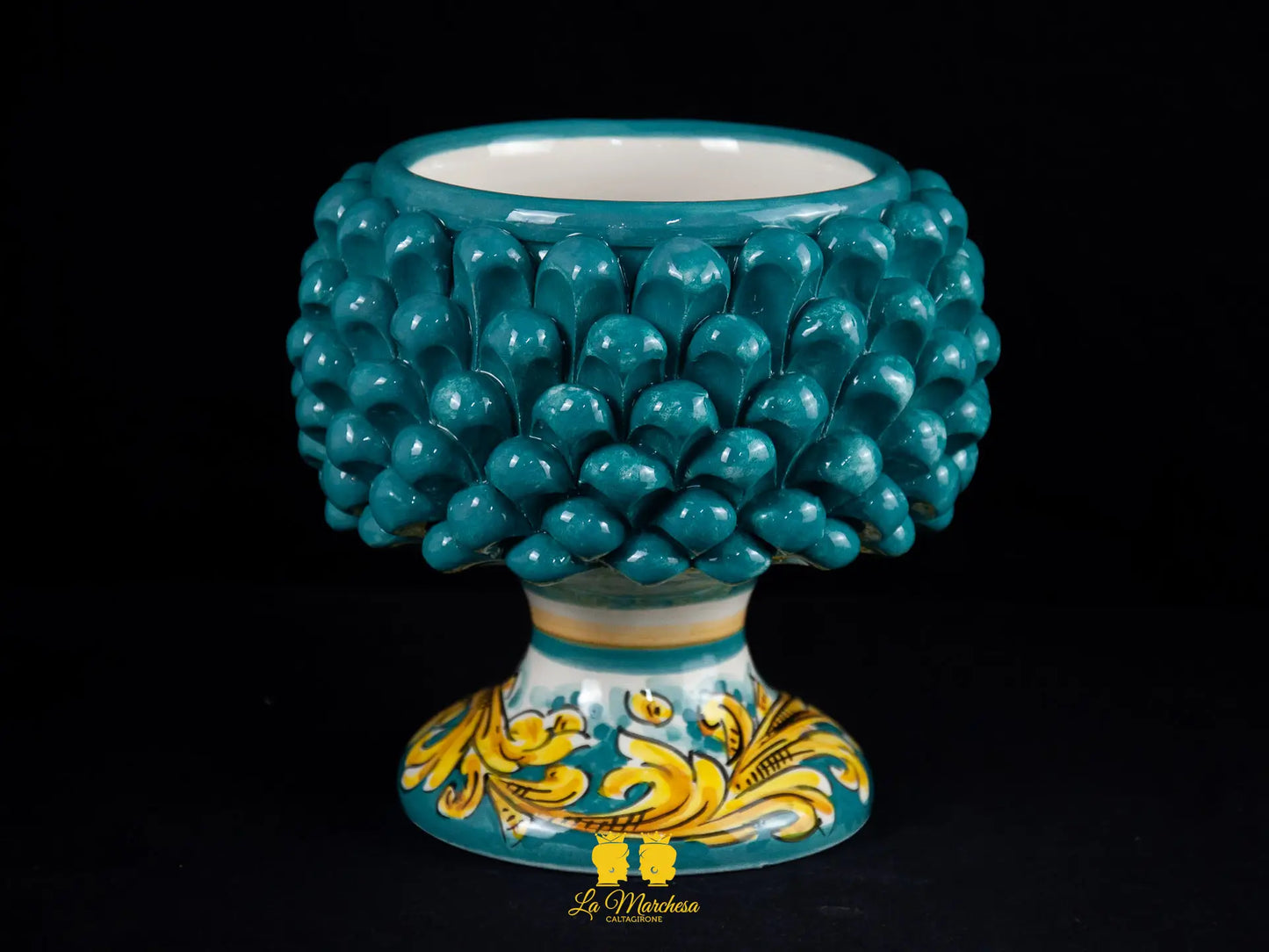 Portavaso Pigna Sicliana Ceramica di Caltagirone Artigianale cm16 - vari colori