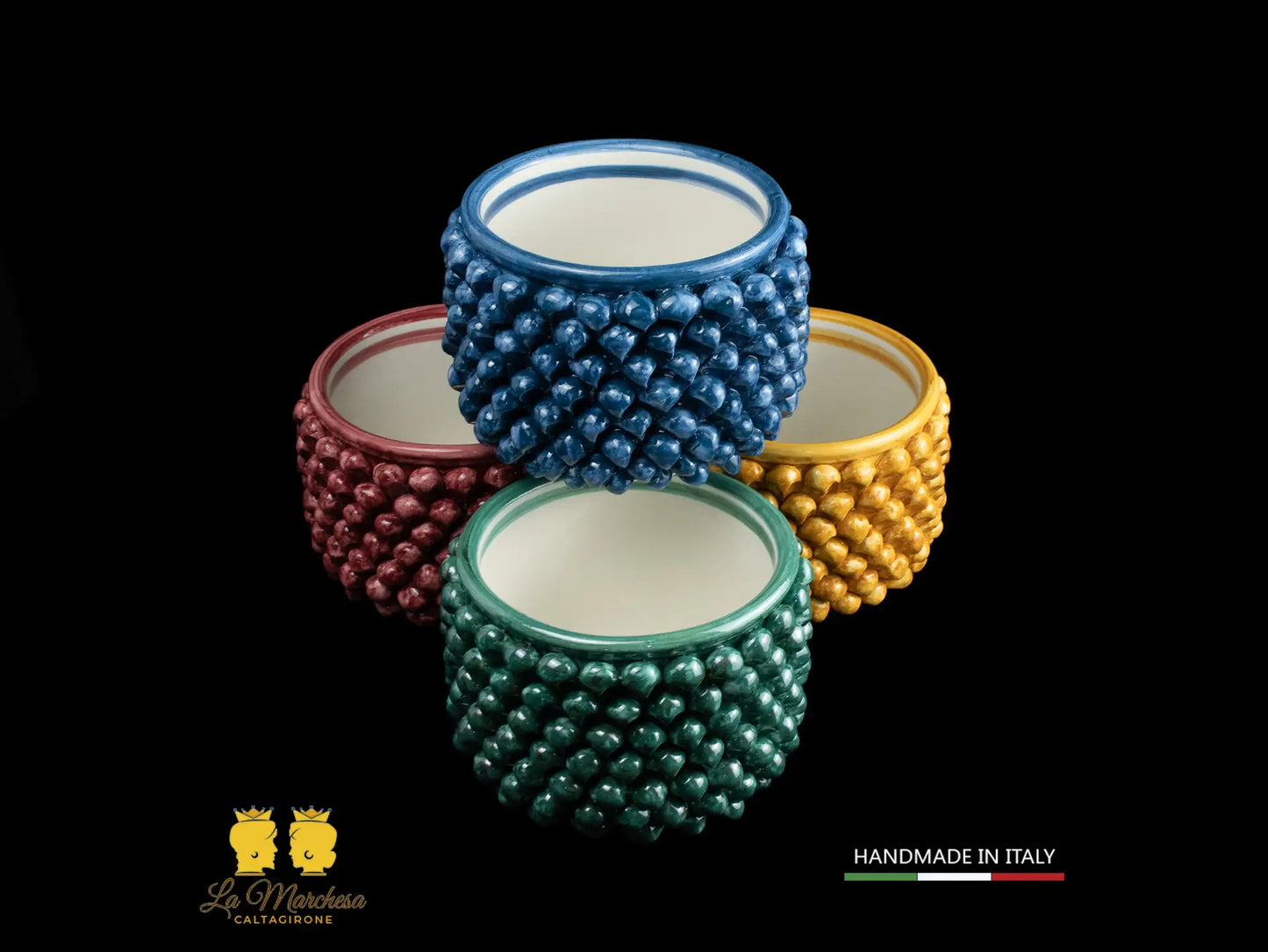 Portavaso Pigna Sicliana Ceramica di Caltagirone Artigianale - vari colori