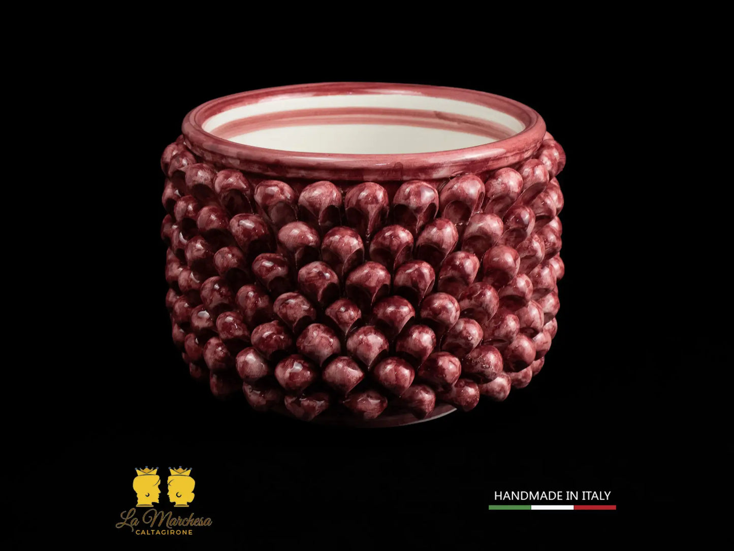 Portavaso Pigna Sicliana Ceramica di Caltagirone Artigianale - vari colori