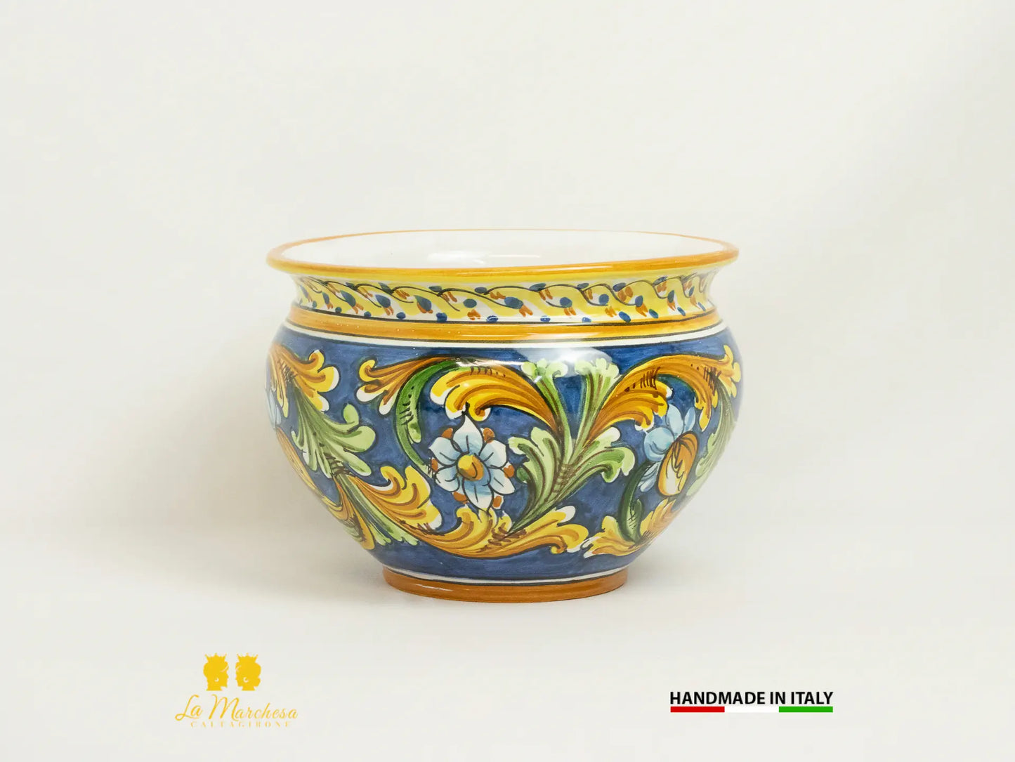 Portavaso Decorato in Ceramica di Caltagirone 22cm - Vari Decori