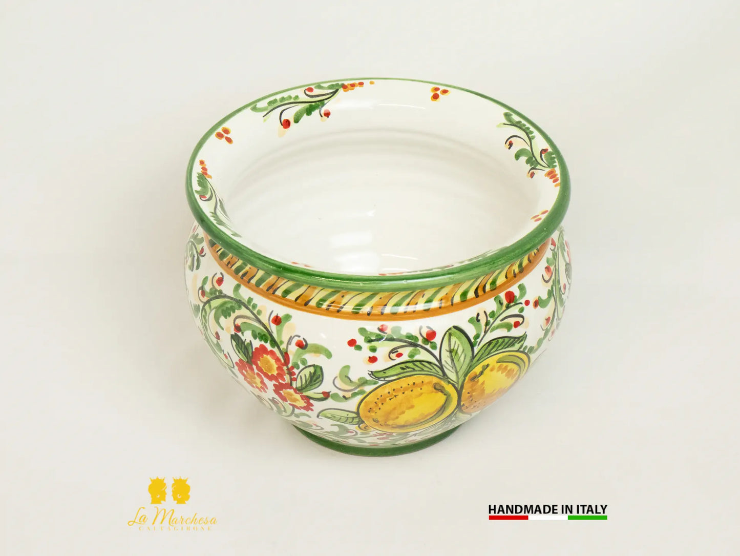 Portavaso Decorato in Ceramica di Caltagirone 22cm - Vari Decori