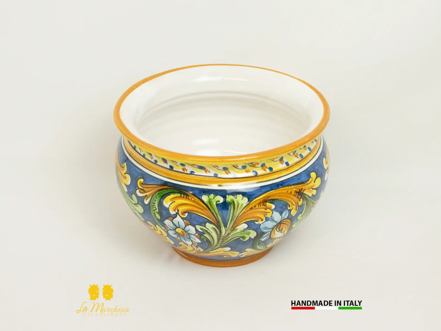 Portavaso Decorato in Ceramica di Caltagirone 22cm - Vari Decori