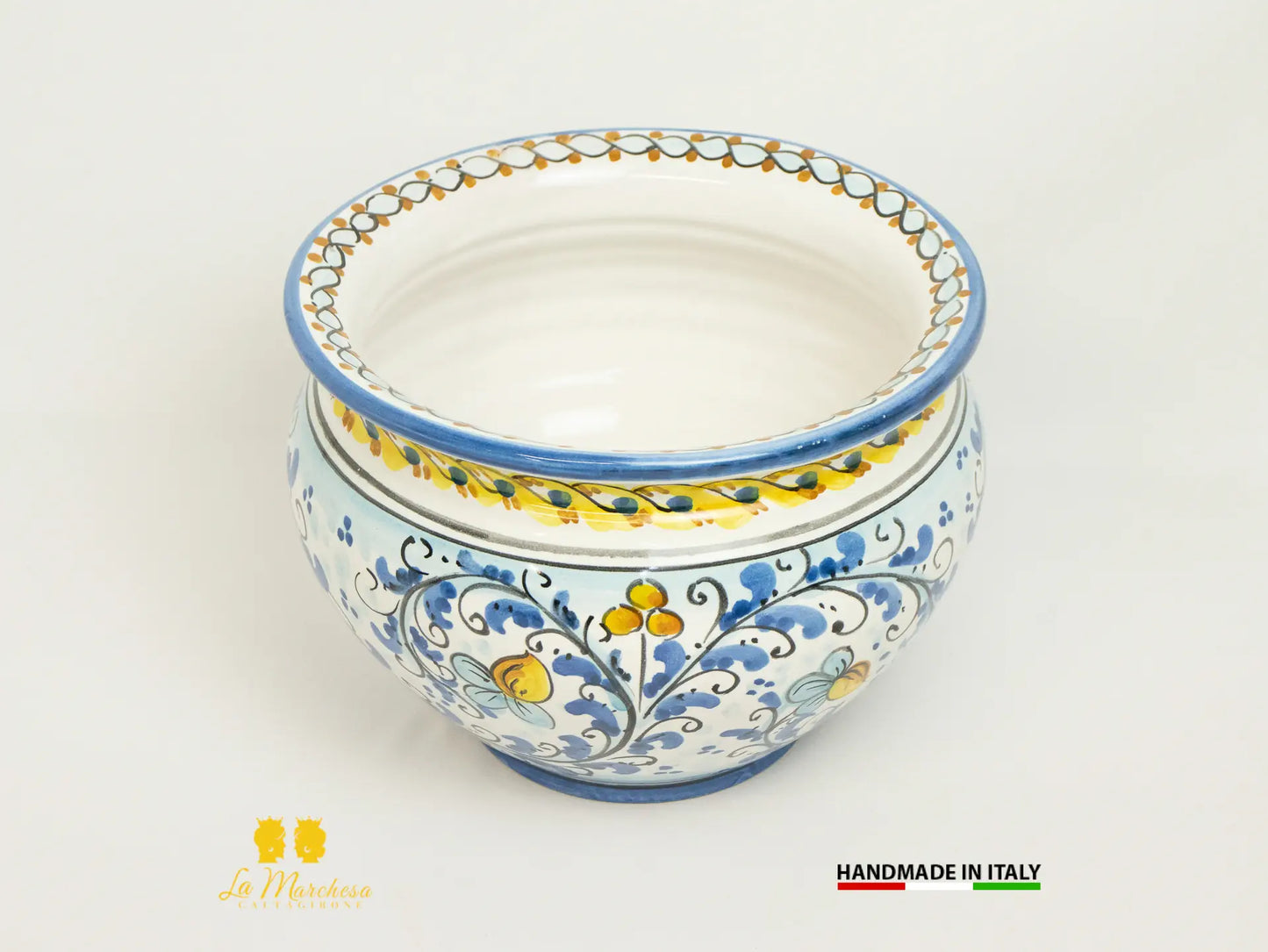 Portavaso Decorato in Ceramica di Caltagirone 22cm - Vari Decori