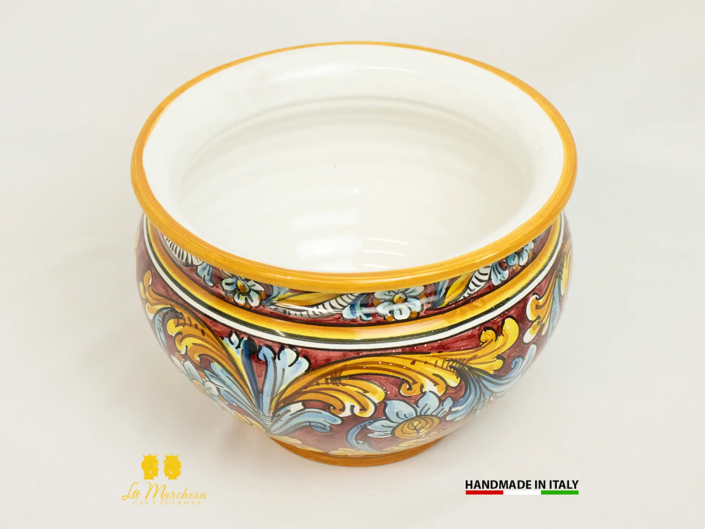 Portavaso Decorato in Ceramica di Caltagirone 22cm - Vari Decori