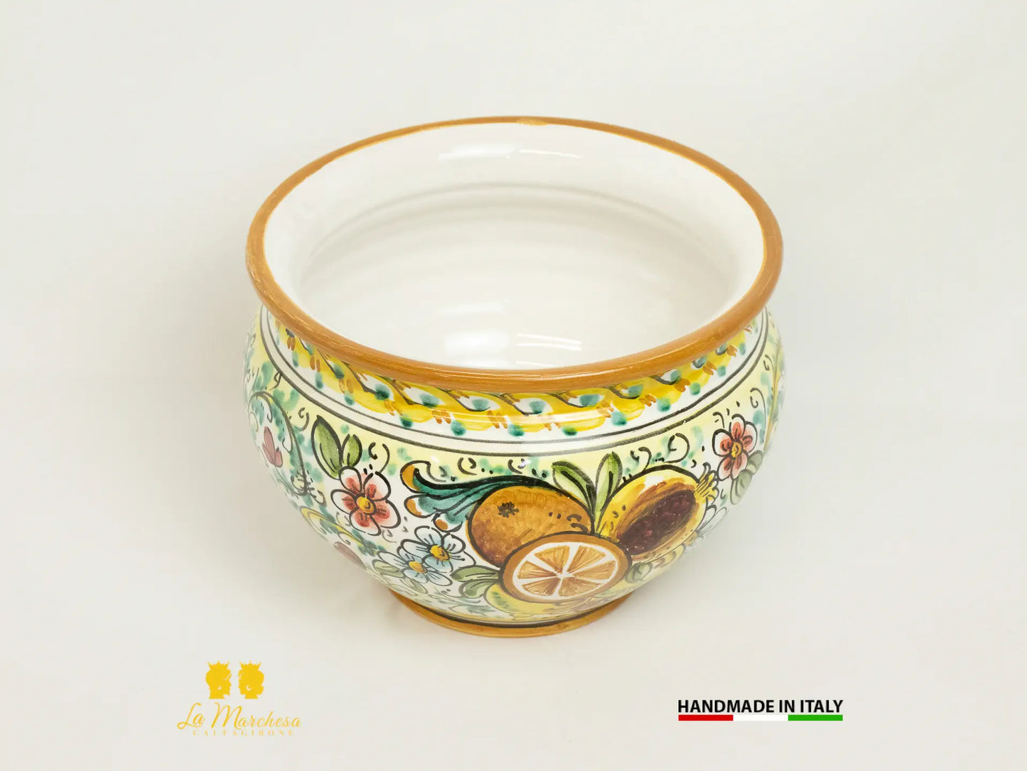 Portavaso Decorato in Ceramica di Caltagirone 22cm - Vari Decori