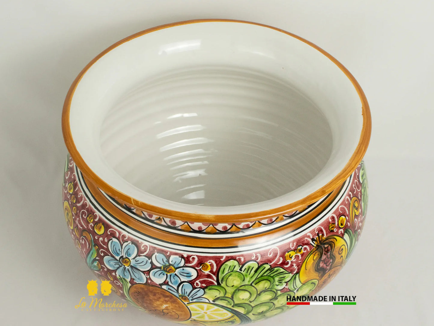 Porta vaso in Ceramica di Caltagirone frutta 32cm - Vari Decori
