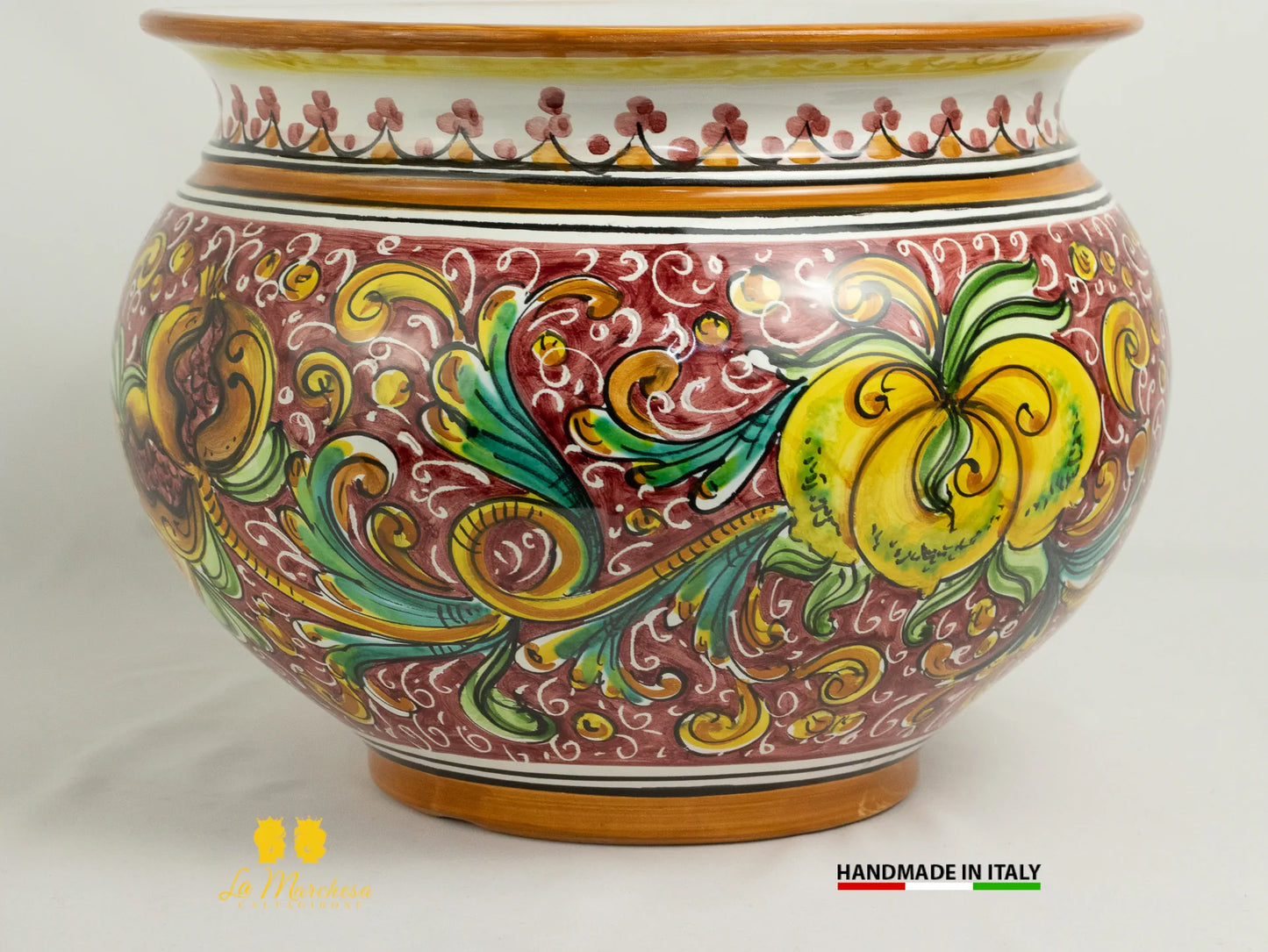 Porta vaso in Ceramica di Caltagirone frutta 32cm - Vari Decori