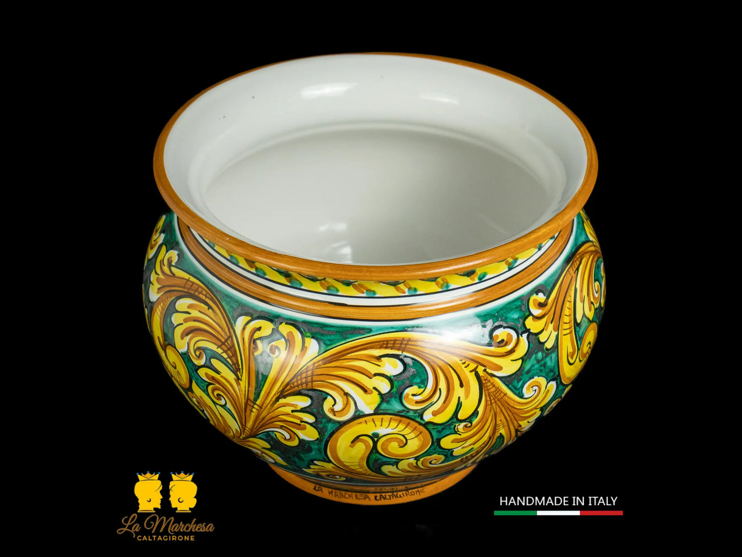 Vaso Portavaso in Ceramica di Caltagirone ornato L32 - Vari Colori