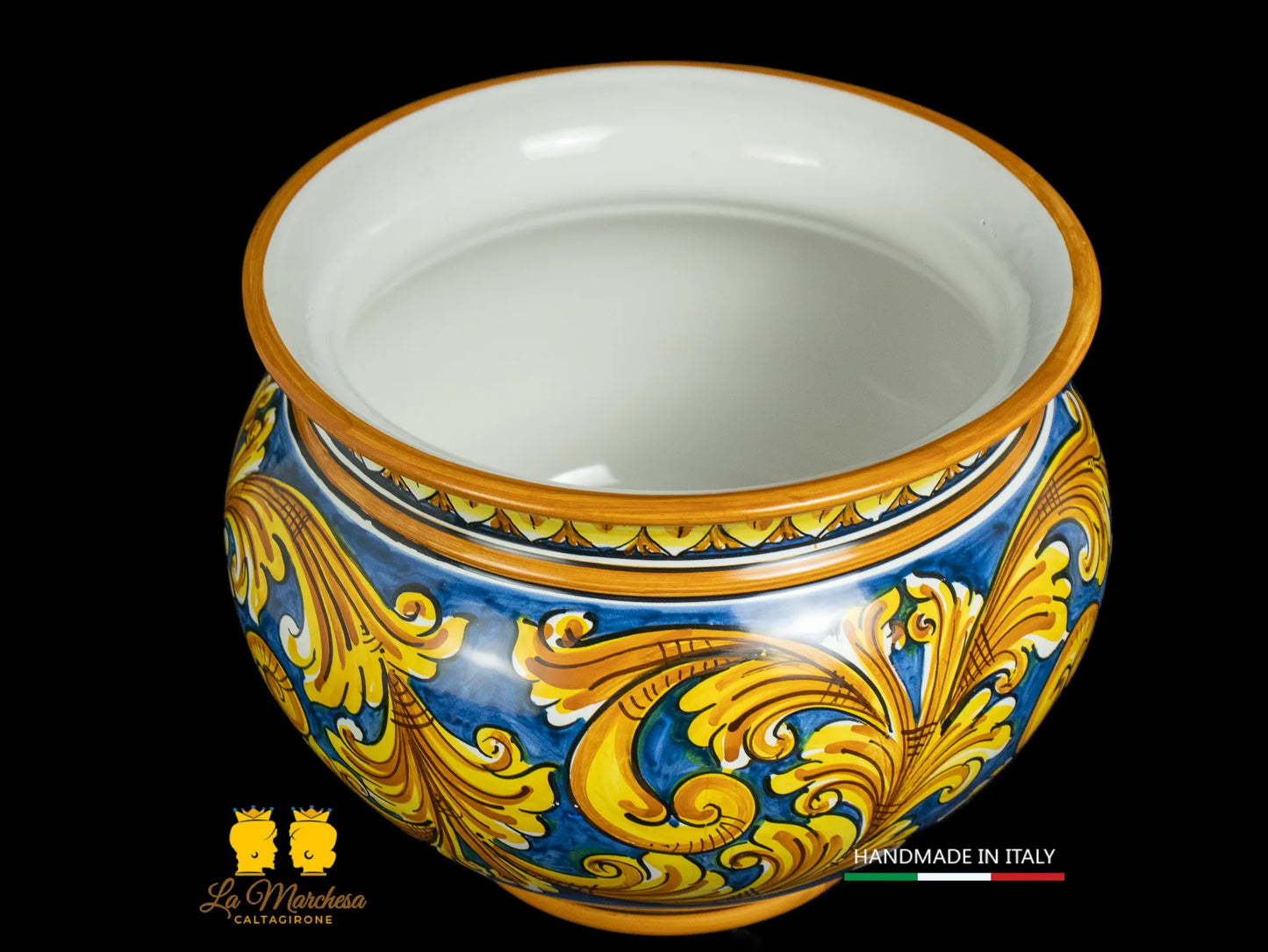 Vaso Portavaso in Ceramica di Caltagirone ornato L32 - Vari Colori