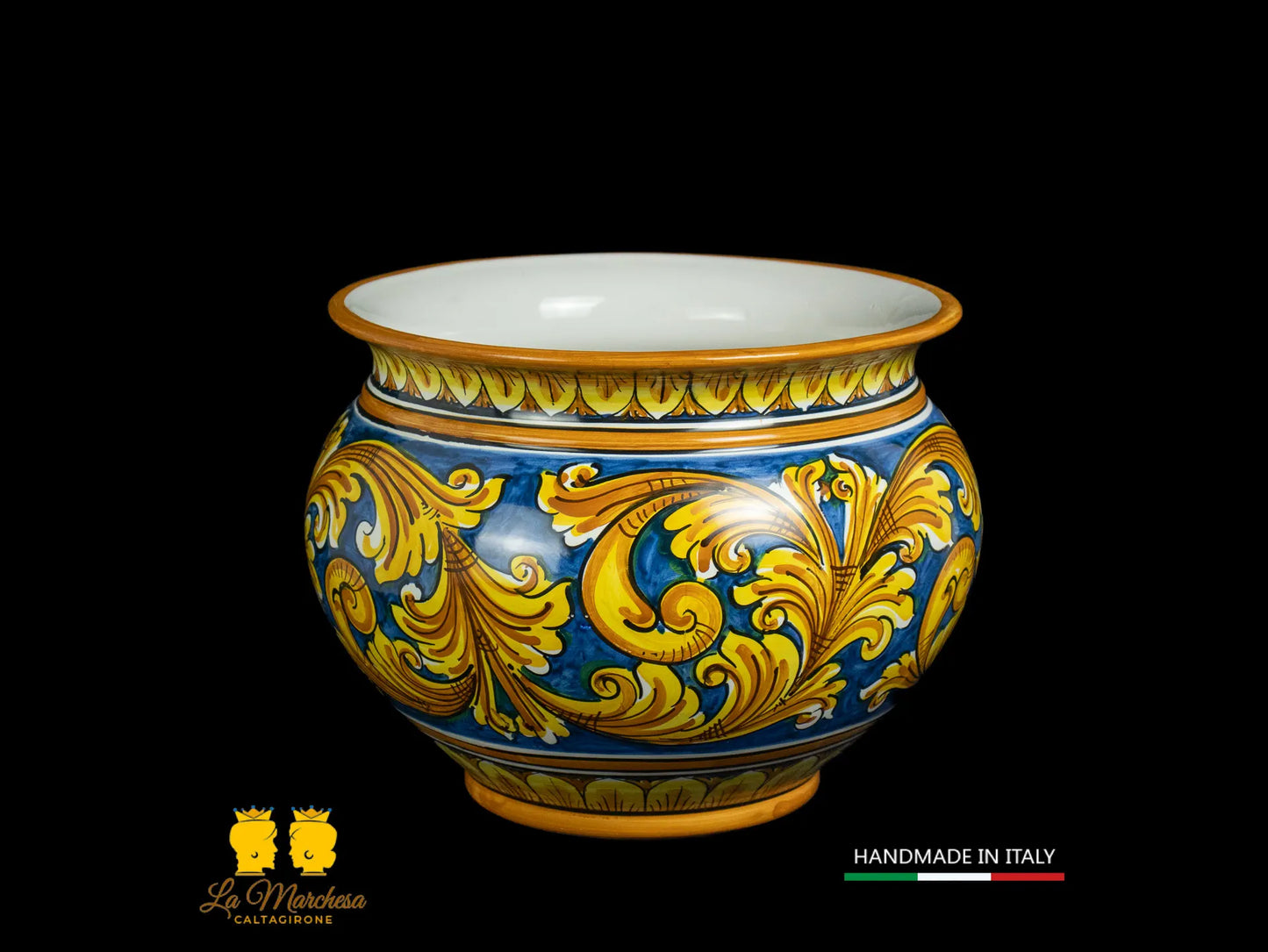 Vaso Portavaso in Ceramica di Caltagirone ornato L32 - Vari Colori