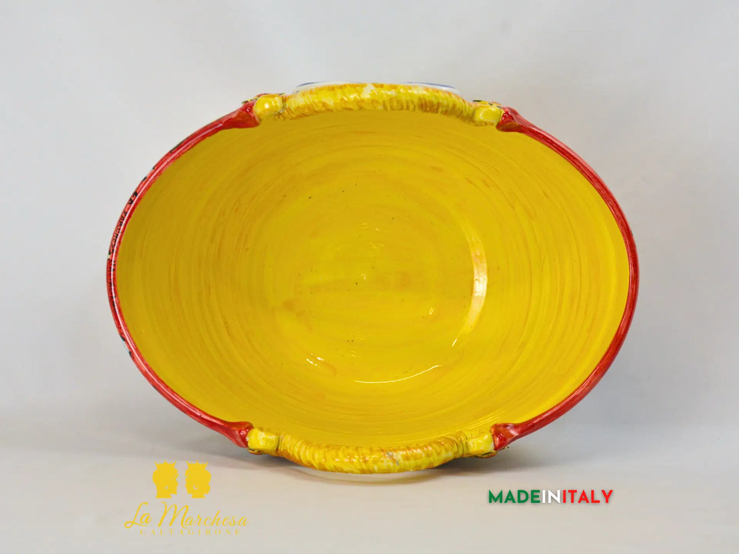 Vaso Porta Pianta Coffa in Ceramica di Caltagirone - Vari Decori