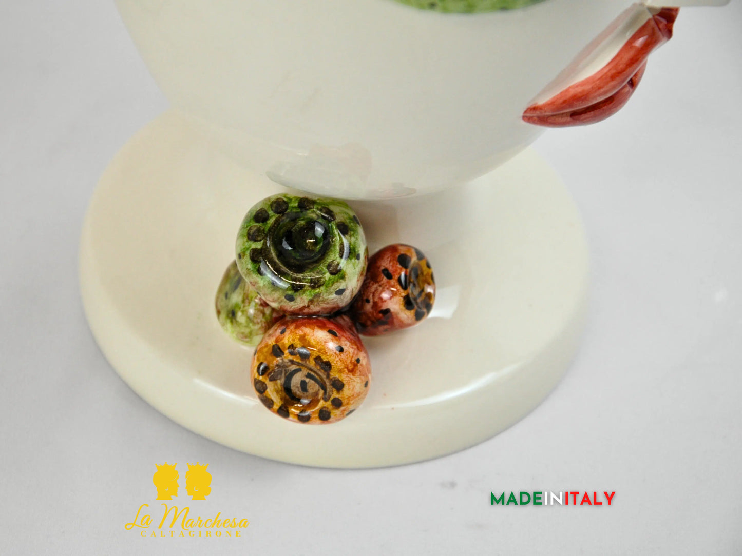 Vaso Design Volto in Ceramica di Caltagirone Fichi D'India 26cm