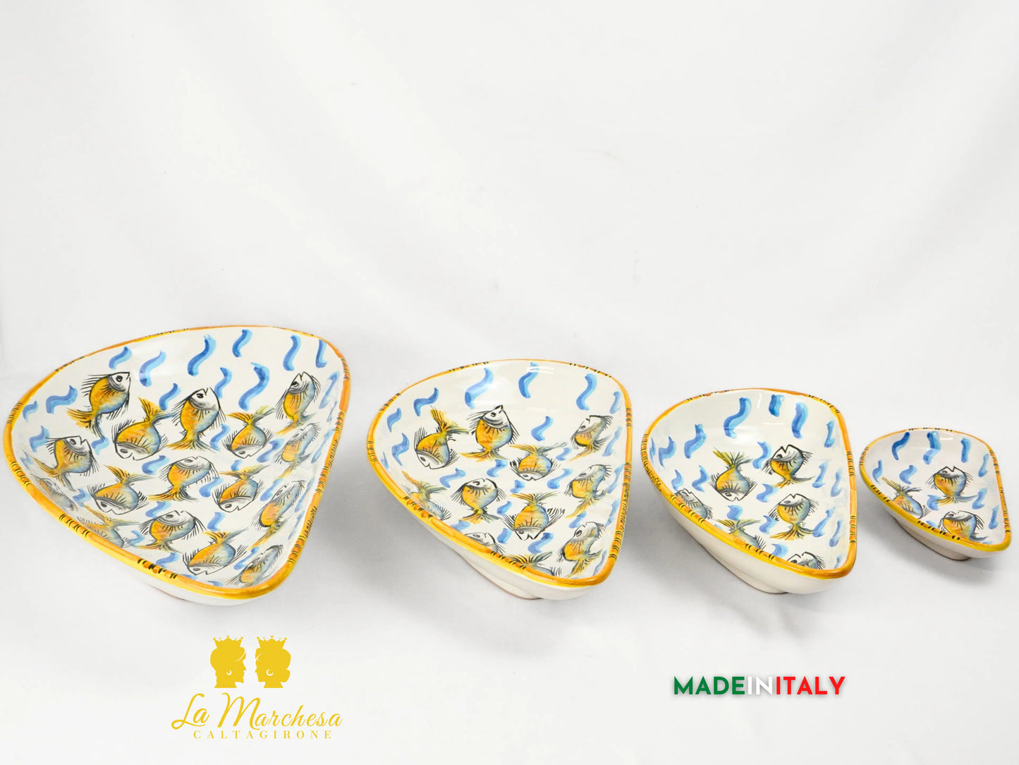 Vassoio in Ceramica di Caltagirone Cozza Giallo - Varie Misure