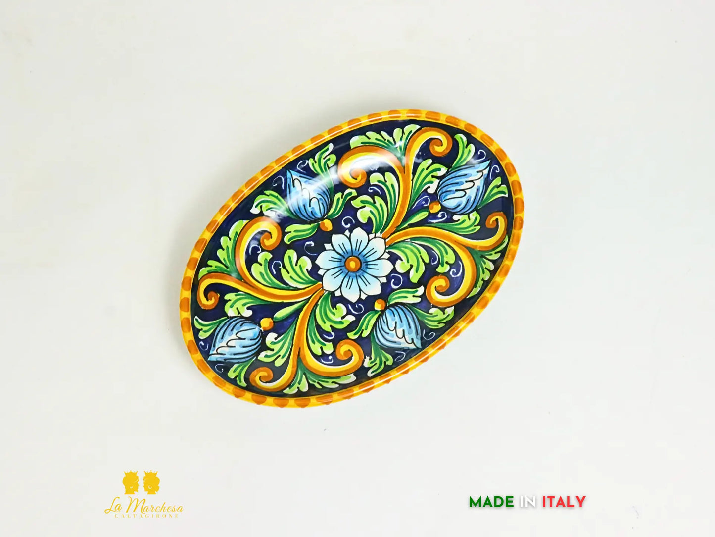 Vassoio in Ceramica di Caltagirone decori ornati - due misure