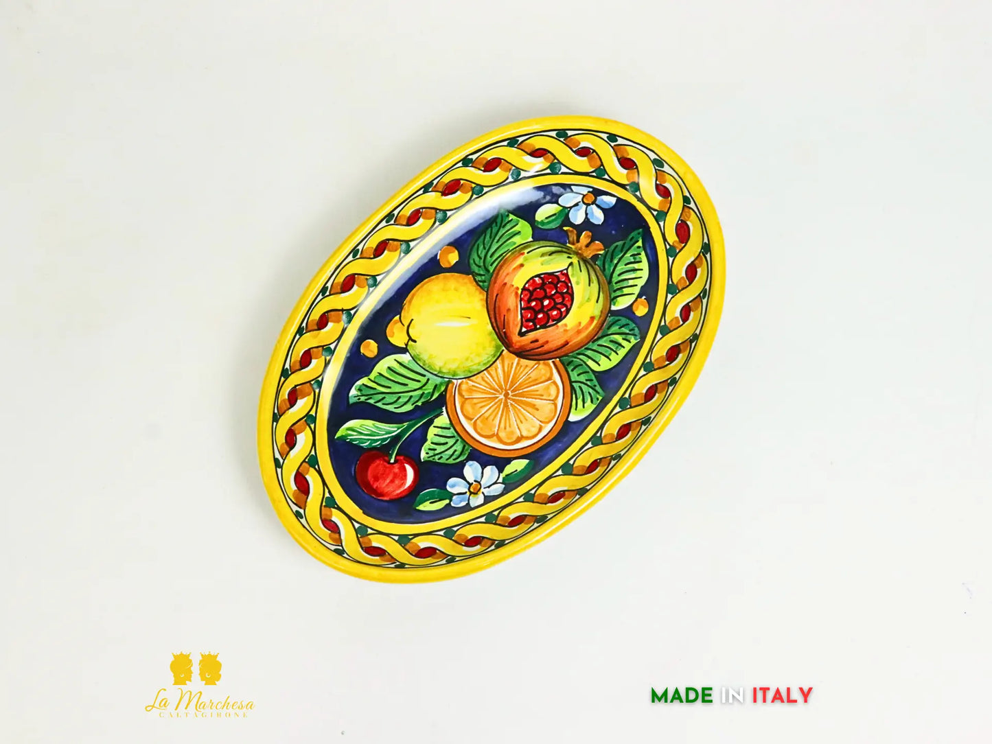 Vassoio in Ceramica di Caltagirone decori ornati - due misure