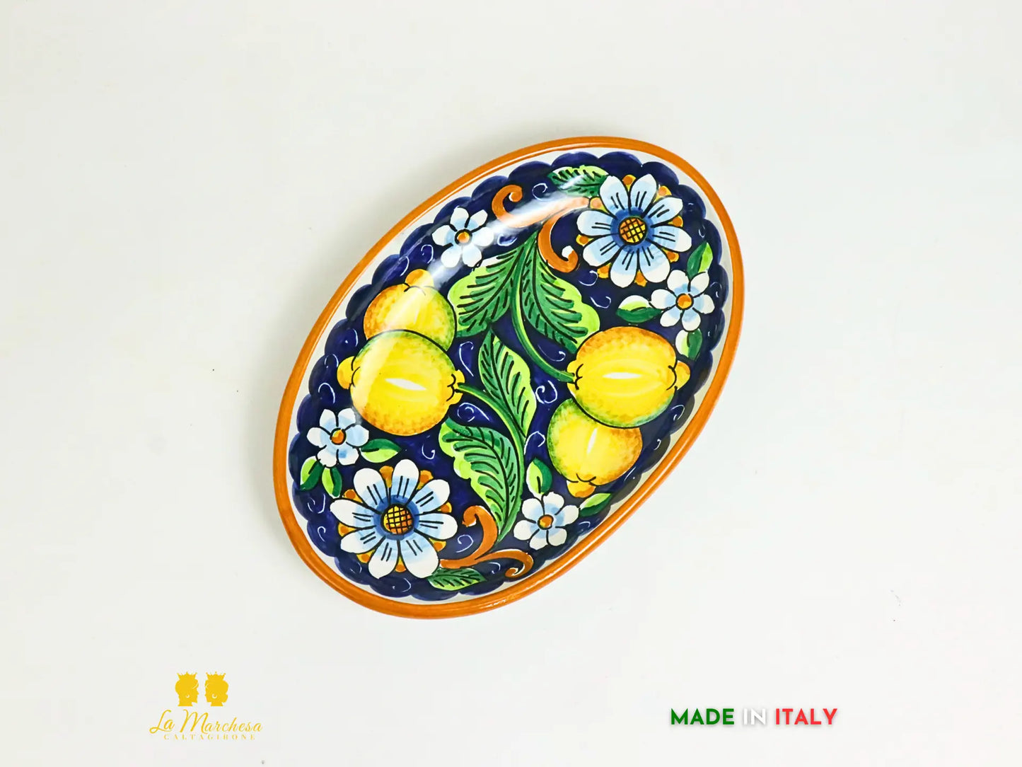pirofila in Ceramica di Caltagirone decori ornati - due misure