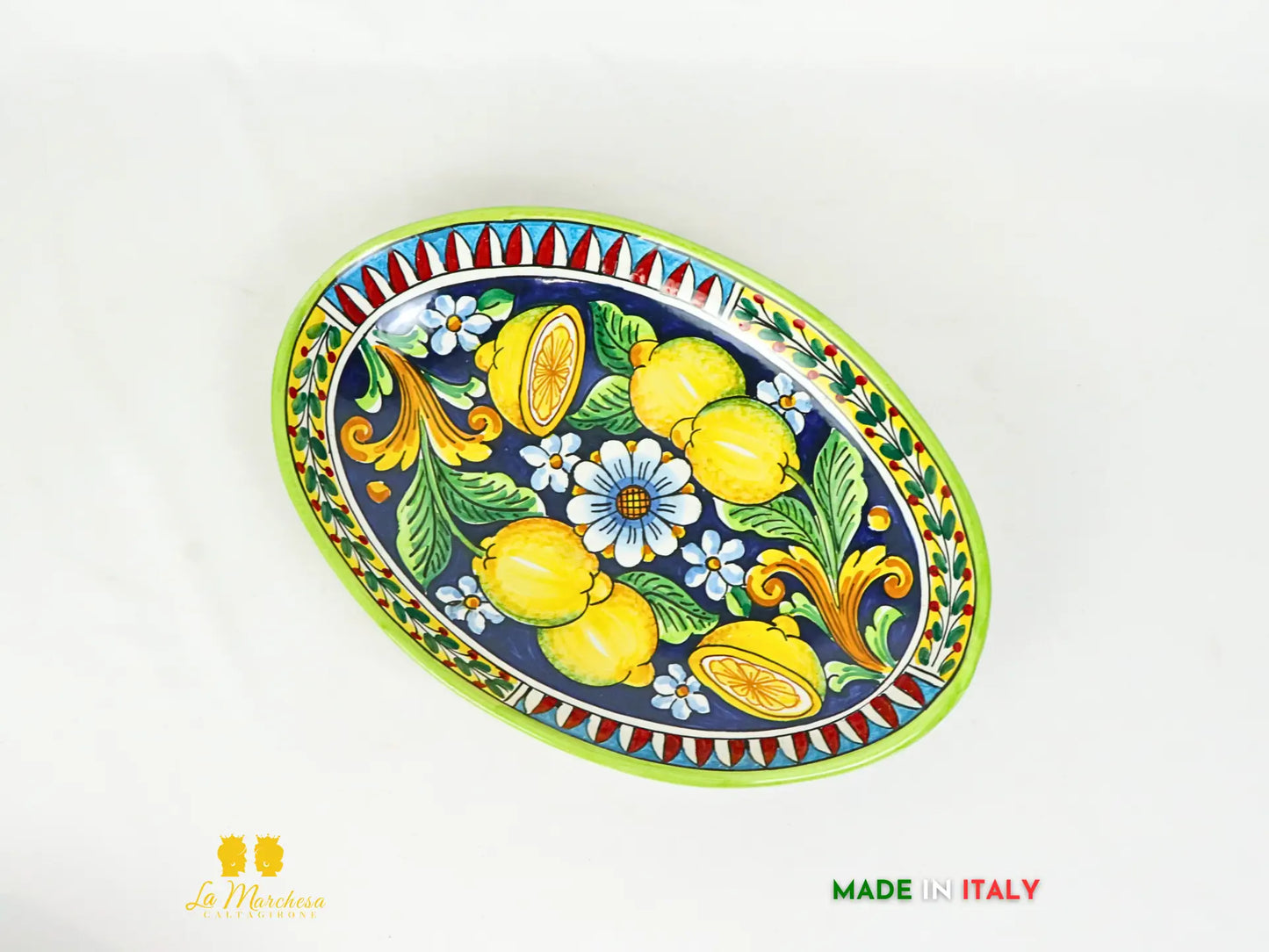 Vassoio in Ceramica di Caltagirone decori ornati - due misure