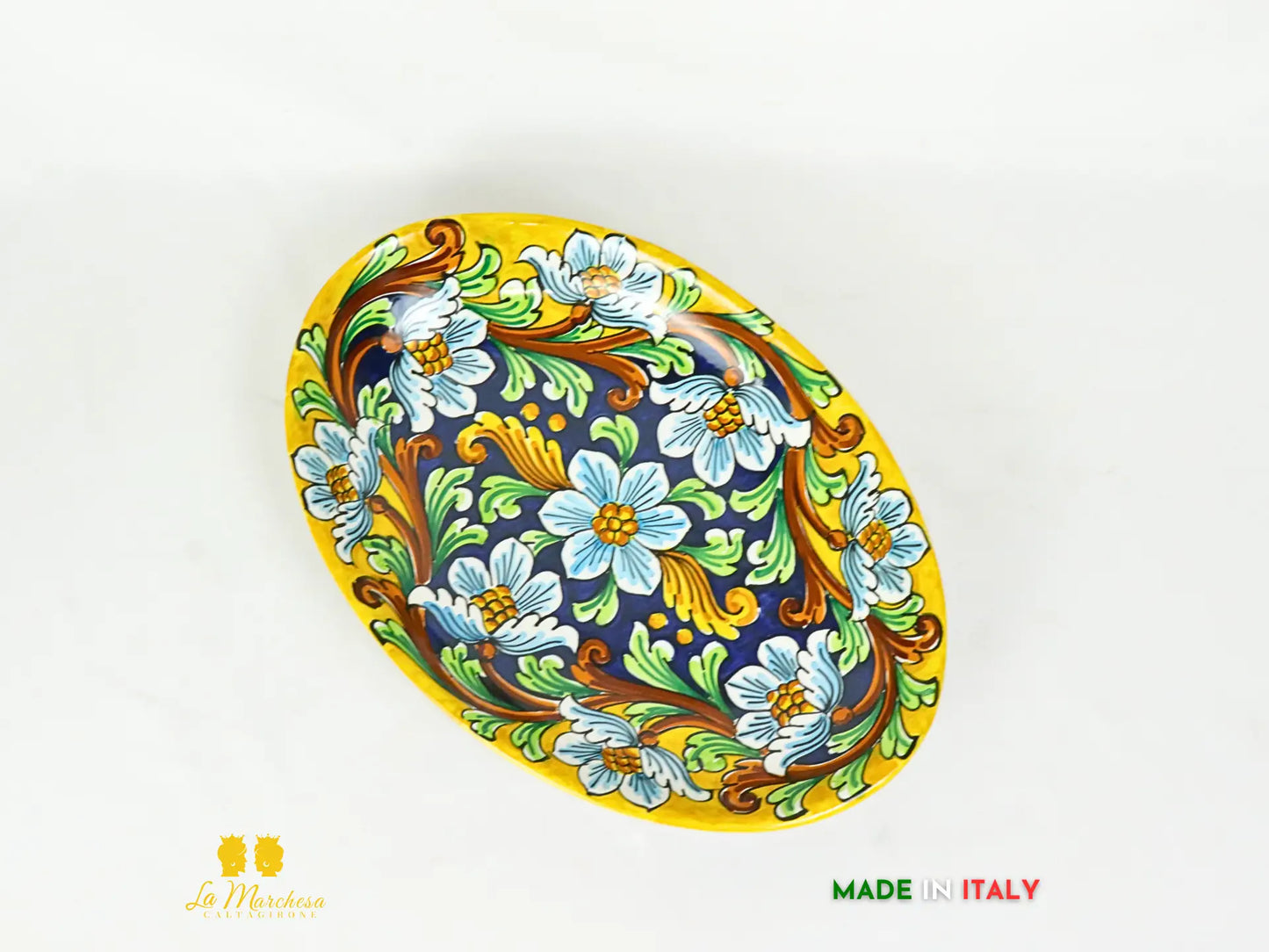 Vassoio in Ceramica di Caltagirone decori ornati - due misure