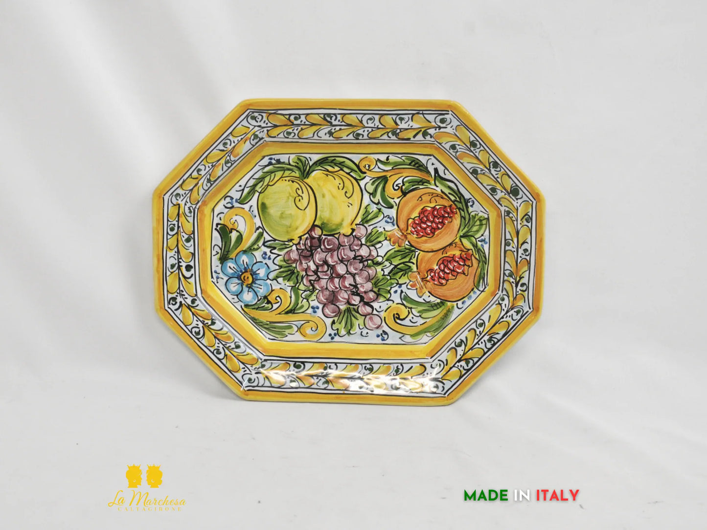 Vassoio in Ceramica di Caltagirone frutta ornato - varie dimensioni