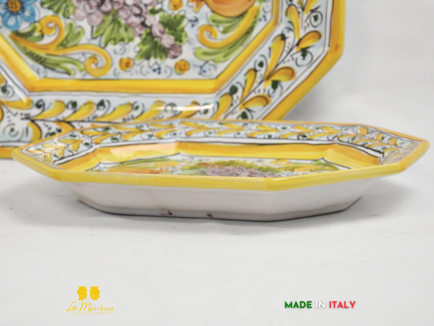 Vassoio in Ceramica di Caltagirone frutta ornato - varie dimensioni