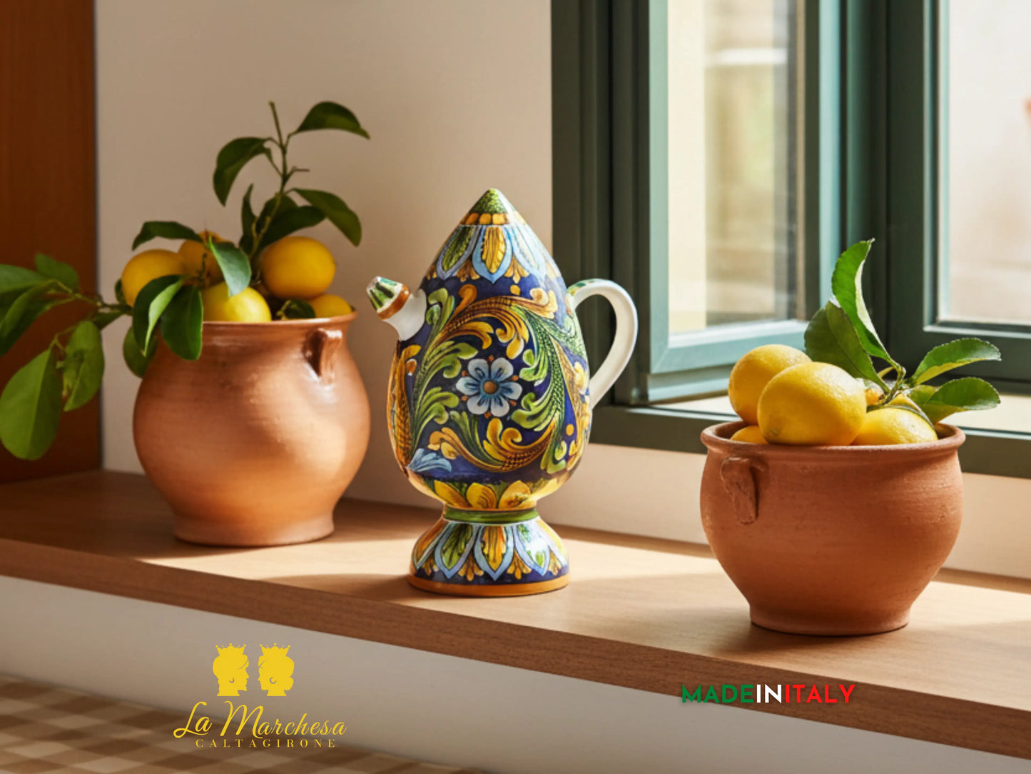 Brocca Tipica "Bummulu Malandrino" in Ceramica di Caltagirone - Vari Formati