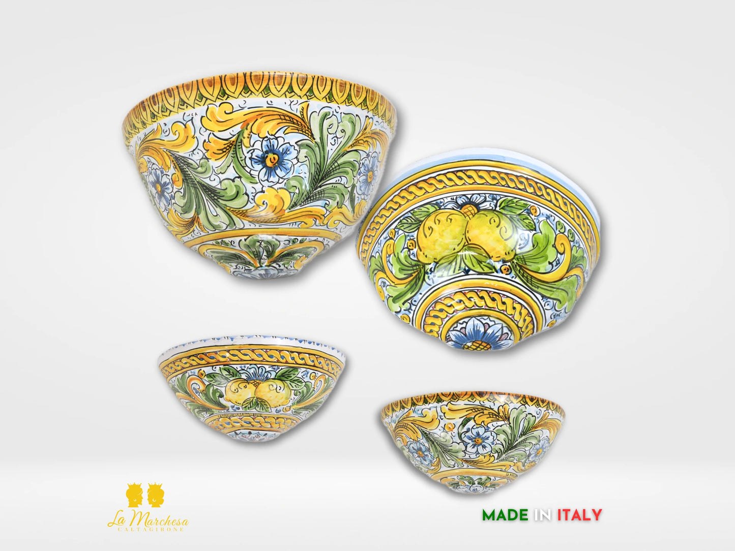 “GERLA” Portavaso da parete in Ceramica di Caltagirone Limoni - Vari modelli