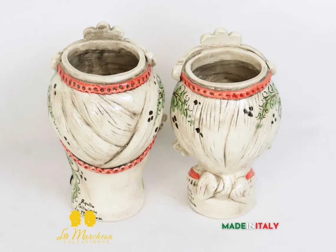 Teste di Moro Ghirigori in Ceramica di Caltagirone 21cm