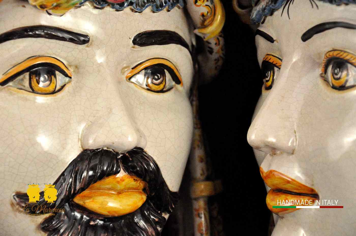 Teste di Moro in Ceramica di Caltagirone Turbante H40