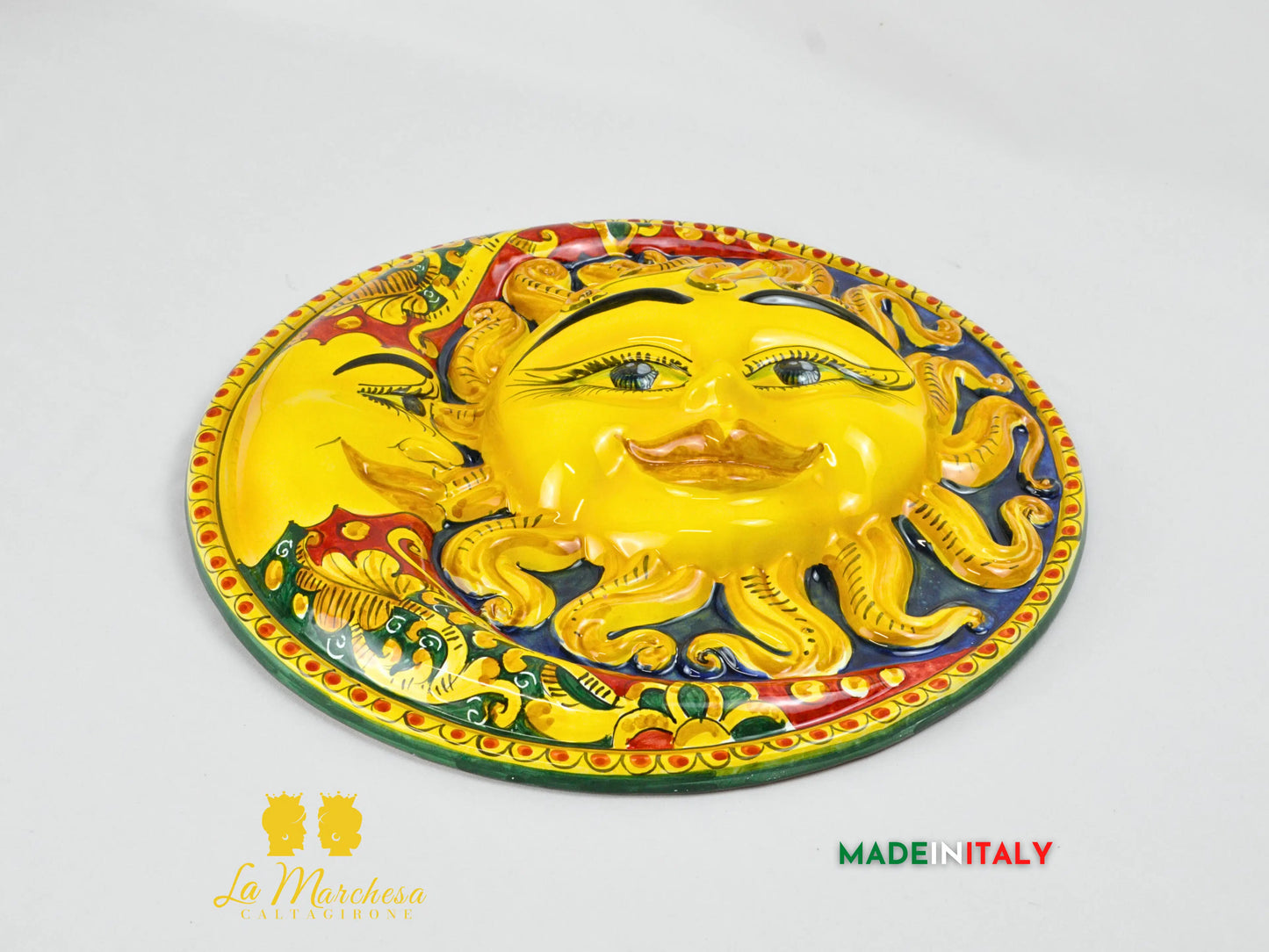 Sole e Luna da Parete in Ceramica di Caltagirone 41cm