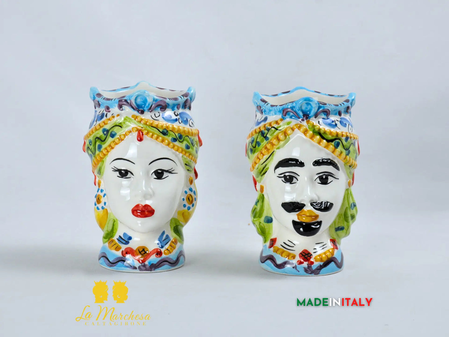 Teste di Moro Gioiello in Ceramica di Caltagirone 14cm