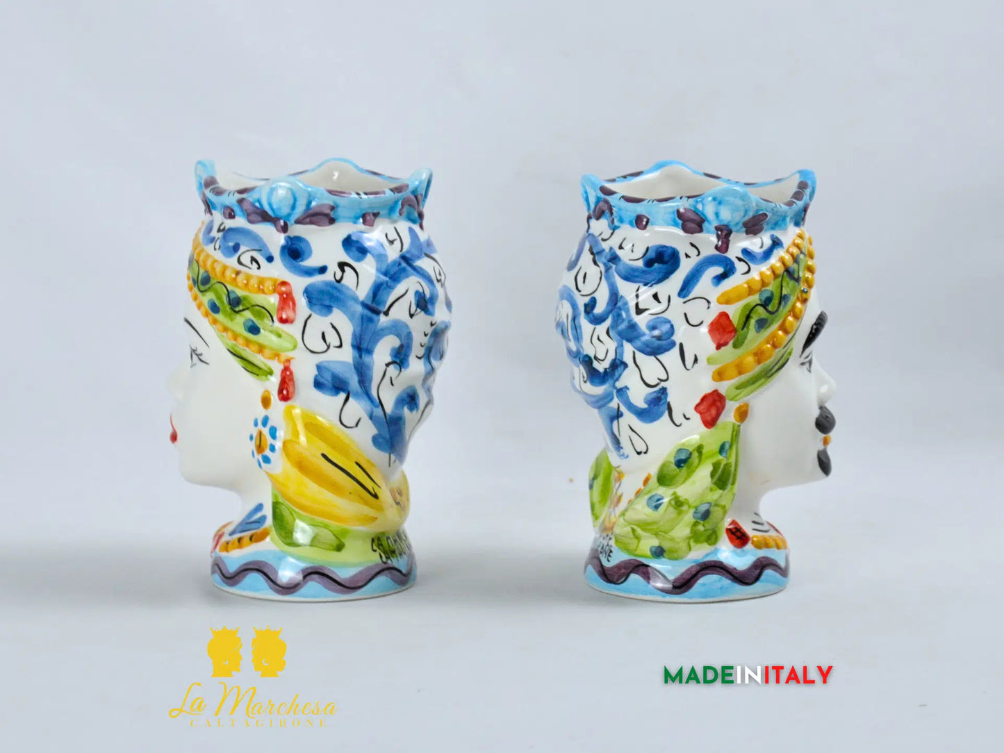 Teste di Moro Gioiello in Ceramica di Caltagirone 14cm