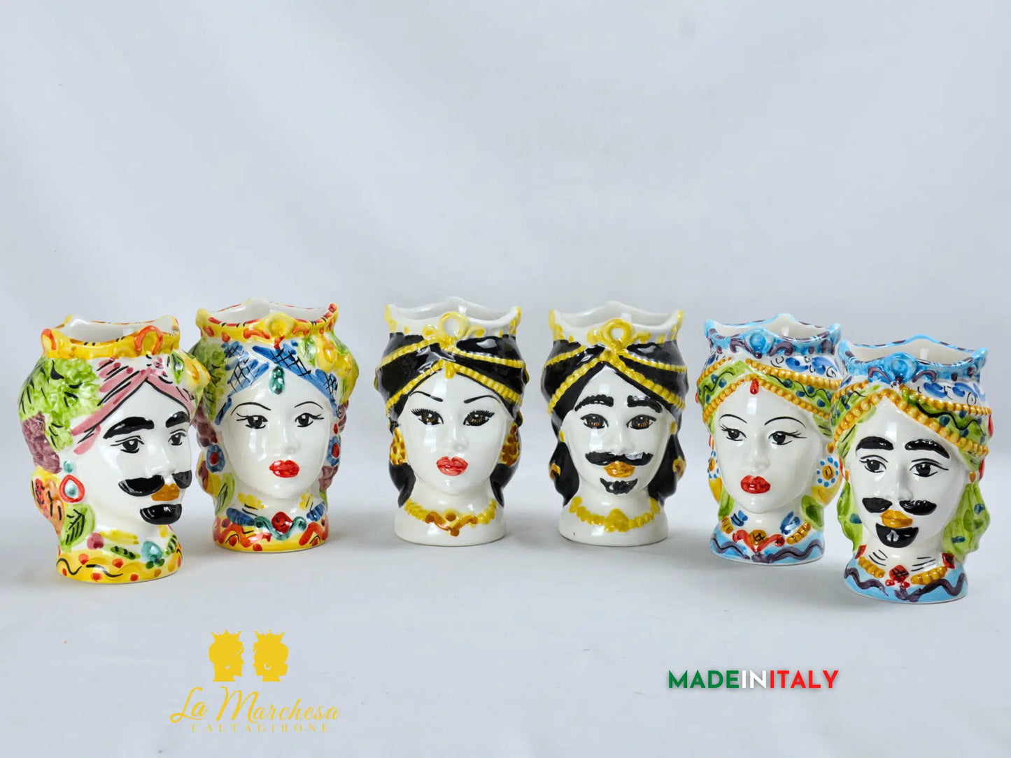 Teste di Moro Gioiello in Ceramica di Caltagirone 14cm
