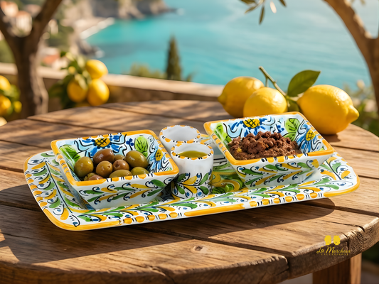 Set Antipastiera 5 Pezzi in Ceramica di Caltagirone 33cm