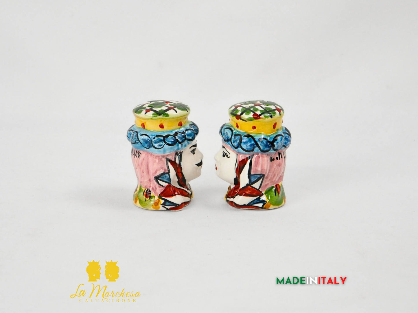 Set Sale e Pepe in Ceramica di Caltagirone Teste di Moro - Vari Modelli