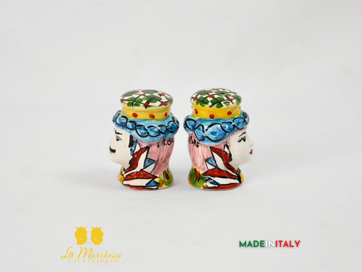Set Sale e Pepe in Ceramica di Caltagirone Teste di Moro - Vari Modelli