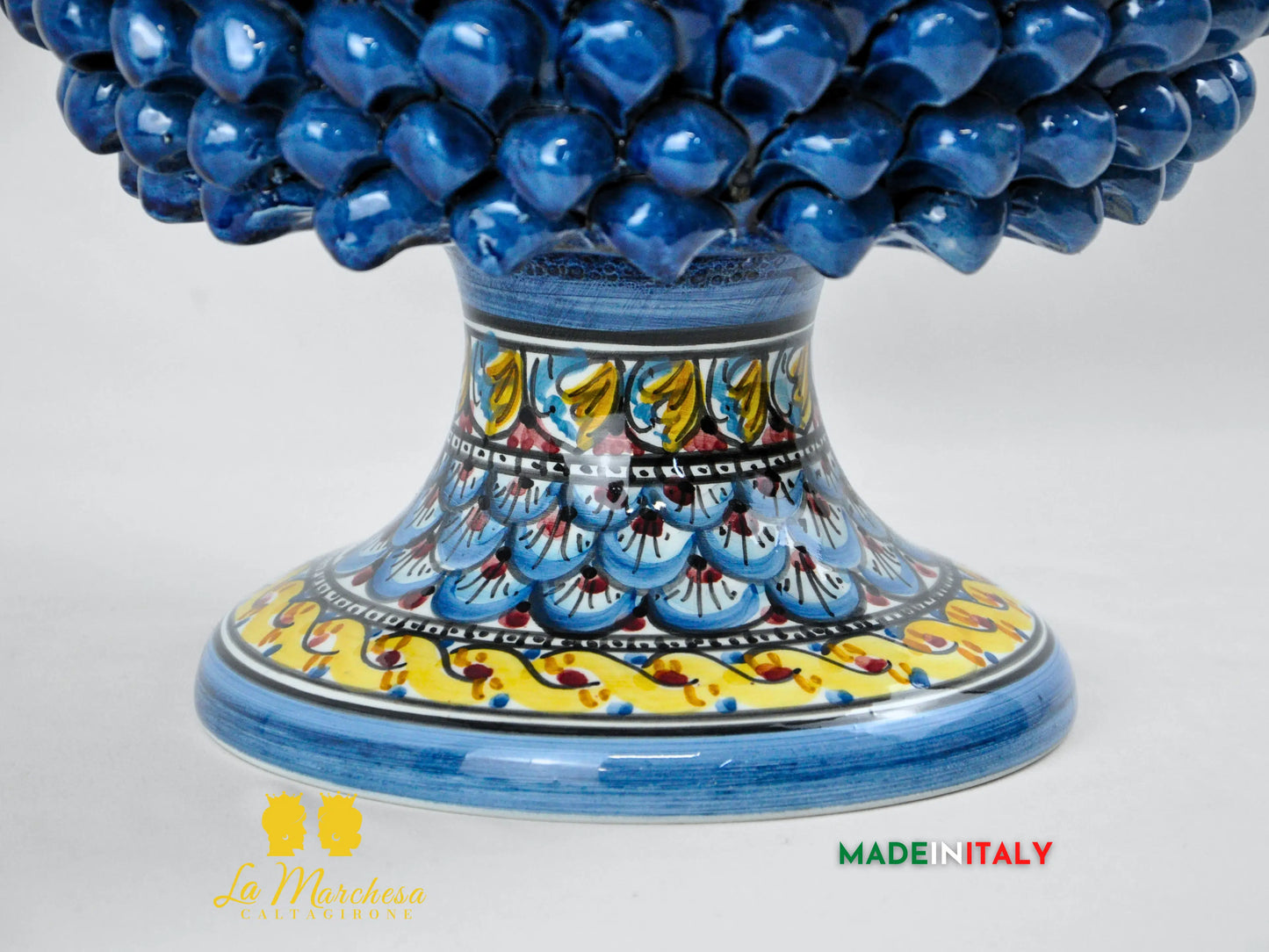 Portavaso Pigna Siciliana in Ceramica di Caltagirone 30cm - Vari Colori
