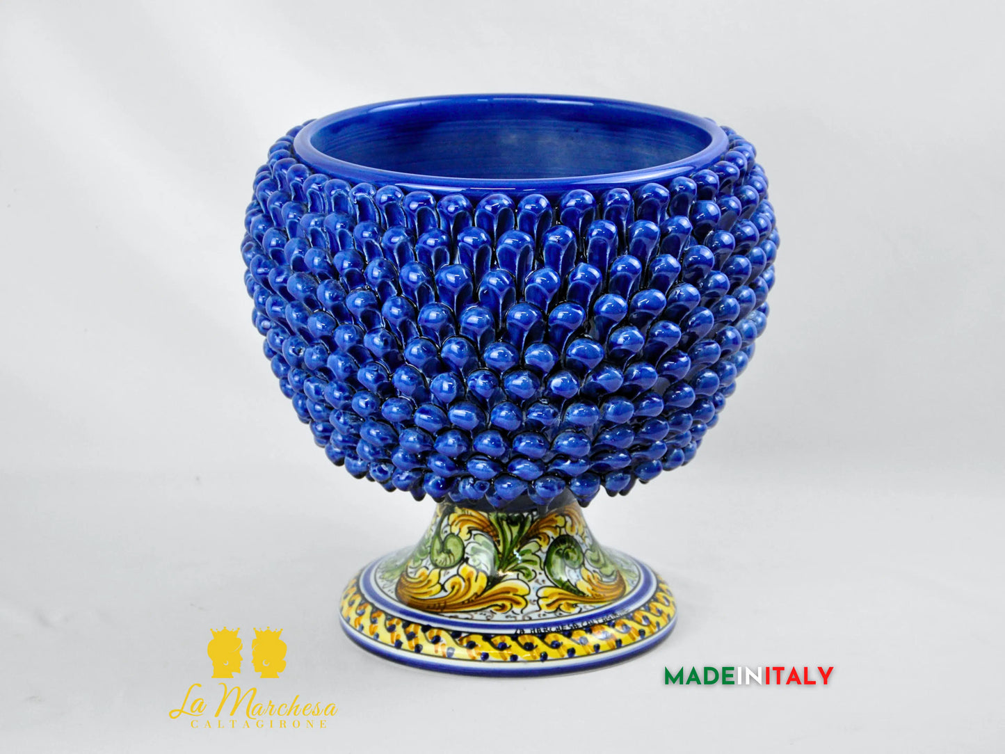 Portavaso Pigna Siciliana in Ceramica di Caltagirone 30cm - Vari Colori