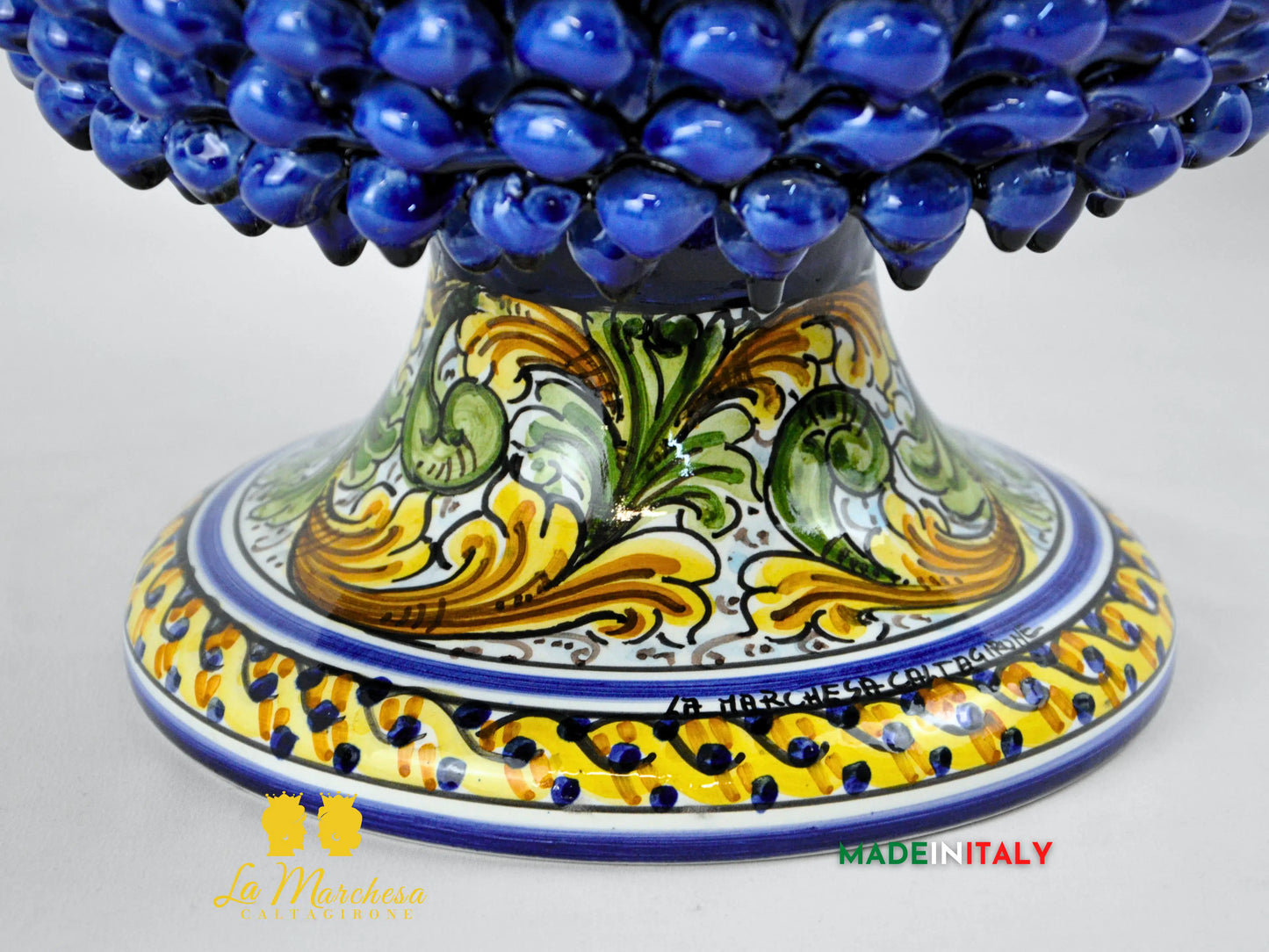 Portavaso Pigna Siciliana in Ceramica di Caltagirone 30cm - Vari Colori