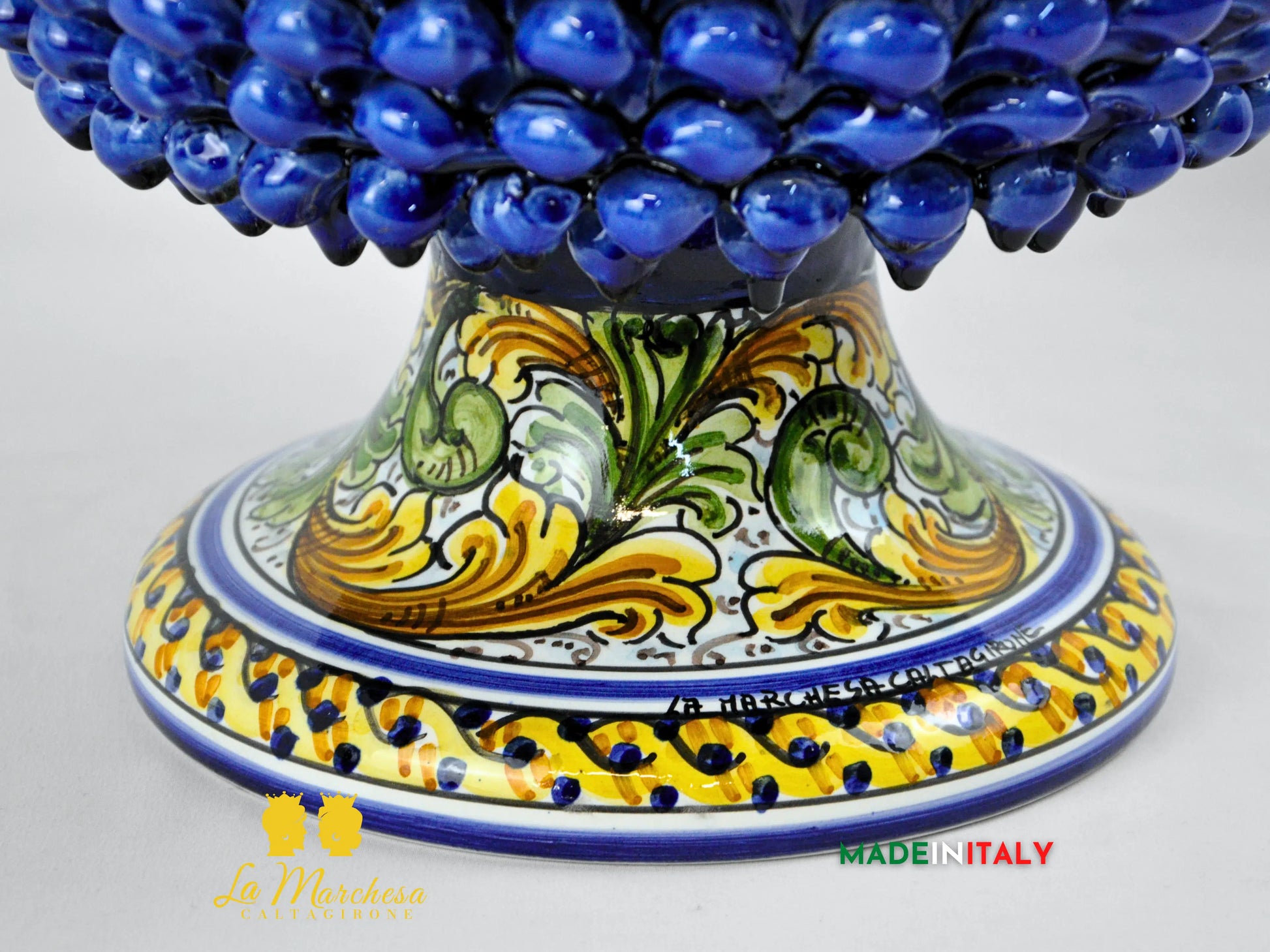 Portavaso Pigna Siciliana in Ceramica di Caltagirone 30cm - Vari Colori