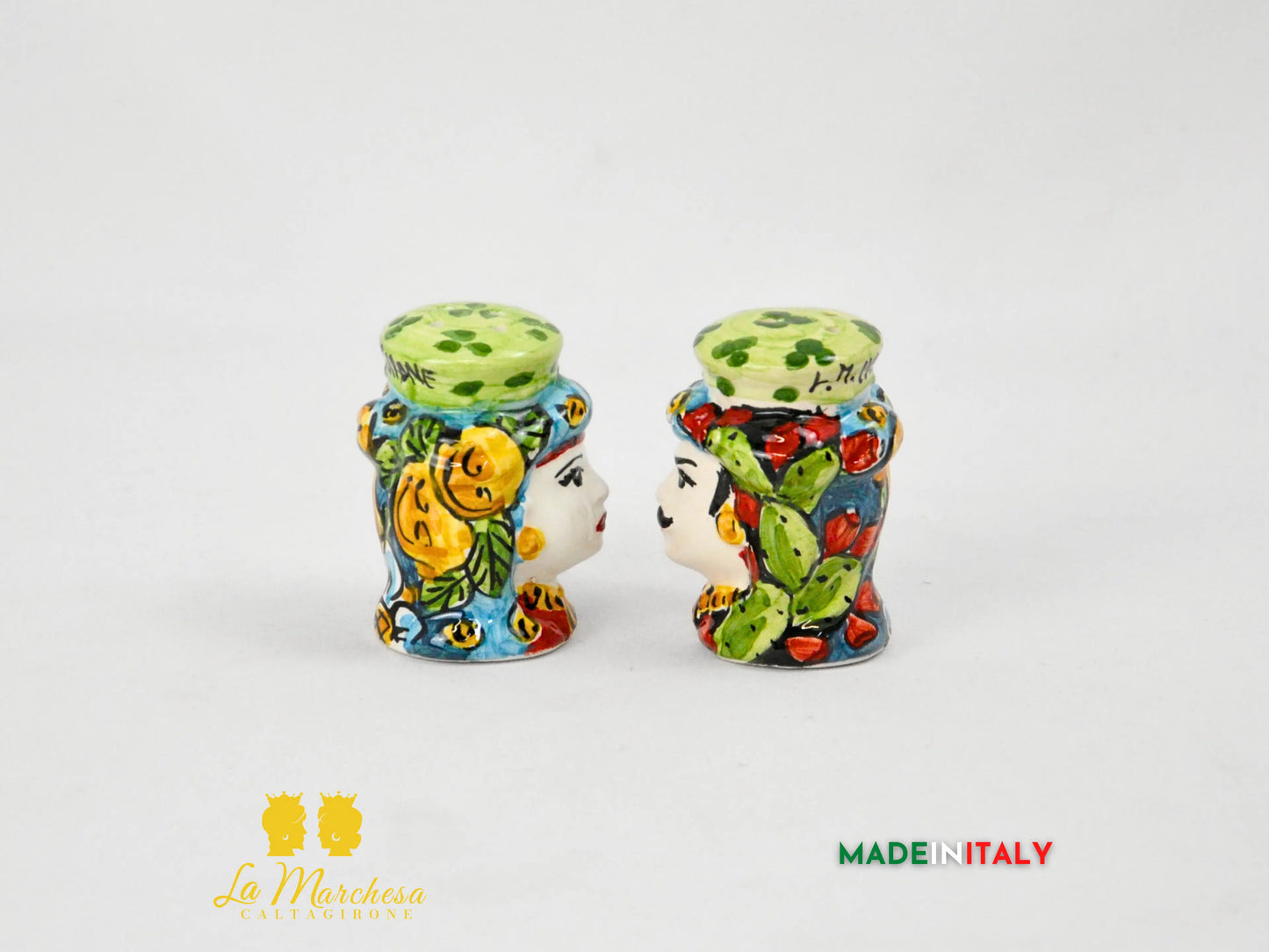 Set Sale e Pepe in Ceramica di Caltagirone Teste di Moro - Vari Modelli
