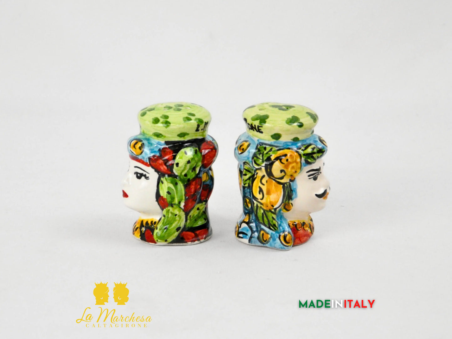 Set Sale e Pepe in Ceramica di Caltagirone Teste di Moro - Vari Modelli