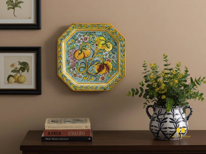 Piatto Ottagonale Decorato in Ceramica di Caltagirone - Vari Modelli