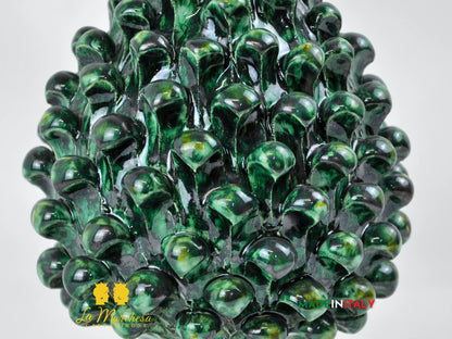 Pigna Siciliana Verde Rame in Ceramica di Caltagirone 24cm